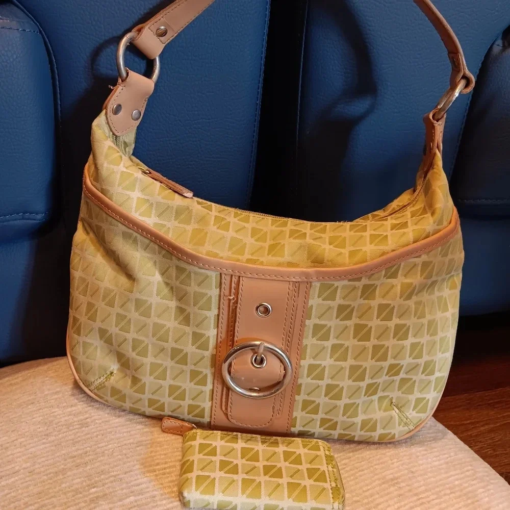 Y2k Nine Stylish Tan and Cream Women's Bag With Mine Wallet